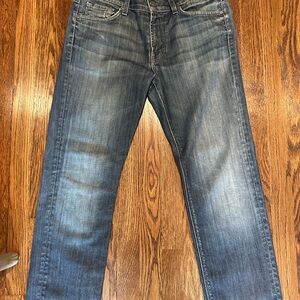 7 For All Mankind Men's Faded Blue Straight Jeans